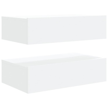 vidaXL Έπιπλα Τηλεόρασης με LED 2 τεμ. Λευκά 60x35x15,5cm