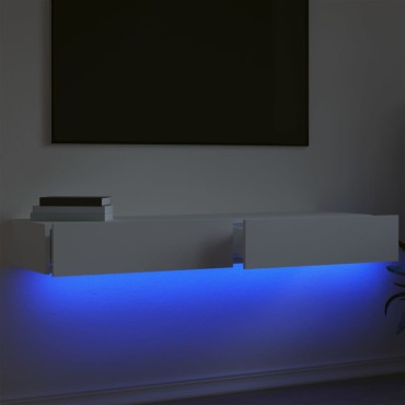 vidaXL Έπιπλα Τηλεόρασης με LED 2 τεμ. Λευκά 60x35x15,5cm