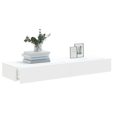 vidaXL Έπιπλα Τηλεόρασης με LED 2 τεμ. Λευκά 60x35x15,5cm