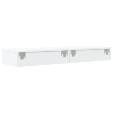 vidaXL Έπιπλα Τηλεόρασης με LED 2 τεμ. Λευκά 60x35x15,5cm