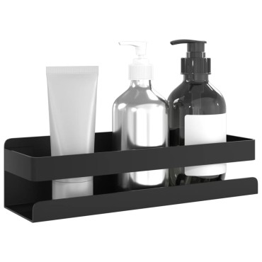vidaXL Ράφι Μπάνιου Μαύρο Ματ 23x6,5x6cm Βουρτσ. Ανοξείδ. Ατσάλι 304