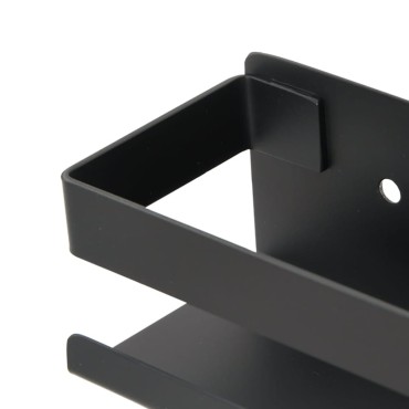 vidaXL Ράφι Μπάνιου Μαύρο Ματ 23x6,5x6cm Βουρτσ. Ανοξείδ. Ατσάλι 304