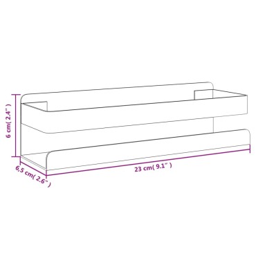 vidaXL Ράφι Μπάνιου Μαύρο Ματ 23x6,5x6cm Βουρτσ. Ανοξείδ. Ατσάλι 304