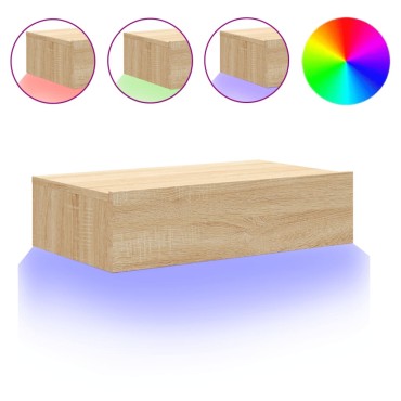 vidaXL Έπιπλο Τηλεόρασης με LED Sonoma Δρυς 60x35x15,5cm