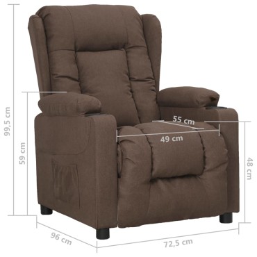 vidaXL Πολυθρόνα Ανακλινόμενη Taupe Υφασμάτινη 72,5x96x99,5cm 1 τεμ.