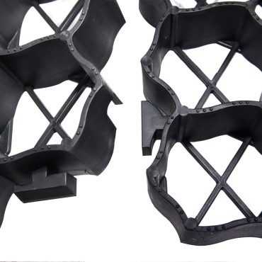 vidaXL Πλέγμα Γκαζόν 16 τεμ. Μαύρο 60 x 40 x 3 εκ. Πλαστικό
