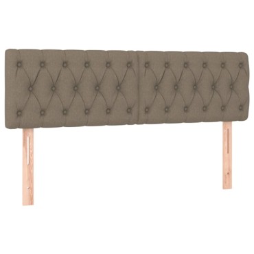 vidaXL Κρεβάτι Boxspring με Στρώμα & LED Taupe 160x200 εκ. Υφασμάτινο