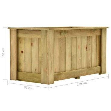 vidaXL Υπερυψωμένη Γλάστρα 100 x 50 x 50 εκ. Εμποτισμένο Ξύλο Πεύκου