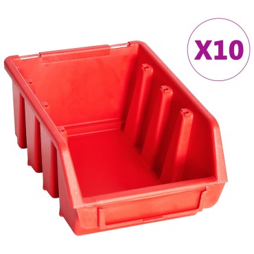 vidaXL Σκαφάκια Αποθήκευσης Σετ 29 τεμ. Κόκκινα/Μαύρα με Πάνελ Τοίχου