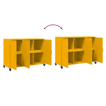 vidaXL Ντουλάπι Μουσταρδί 100,5x39x72cm από Ατσάλι 1 τεμ.