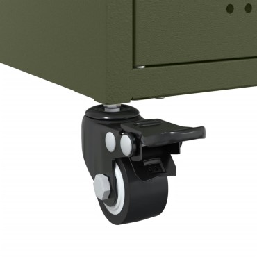 vidaXL Ντουλάπι Πράσινο Λαδί 100,5x39x72cm από Ατσάλι 1 τεμ.