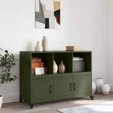 vidaXL Ντουλάπι Πράσινο Λαδί 100,5x39x72cm από Ατσάλι 1 τεμ.
