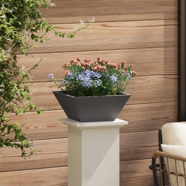 vidaXL μεταλλική γλάστρα Μαύρη Μέταλλο 35 x 35 x 15 cm Ανθεκτική