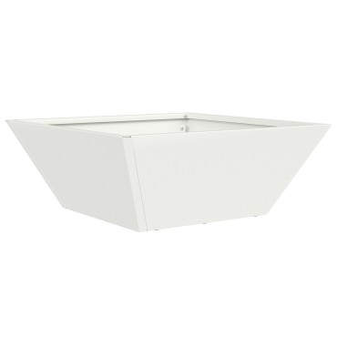 vidaXL Μεταλλική Γλάστρα Ψυχρό Λευκό Μέταλλο 40 x 40 x 15 εκ.