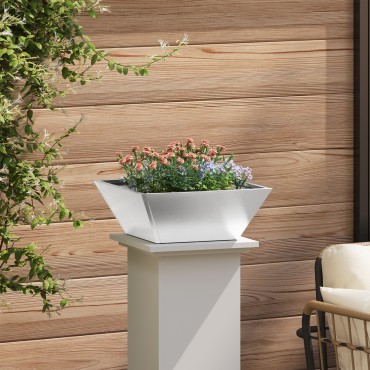 vidaXL Μεταλλική Γλάστρα Ανοξείδωτο Ατσάλι 40 x 40 x 15 cm Ανθεκτική