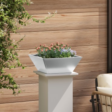 vidaXL Γλάστρα χάλυβα Γαλβανισμένος χάλυβας 40 x 40 x 15 cm