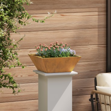 vidaXL Μεταλλική Γλάστρα Ανθεκτικό ατσάλι 40 x 40 x 15 εκ.