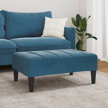 vidaXL Υποπόδιο Μπλε 77x55x31cm Βελούδινο 1 τεμ.