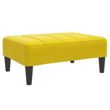 vidaXL Σκαμπό/Υποπόδιο Κίτρινο 77x55x31cm Βελούδινο 1 τεμ.