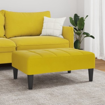 vidaXL Σκαμπό/Υποπόδιο Κίτρινο 77x55x31cm Βελούδινο 1 τεμ.
