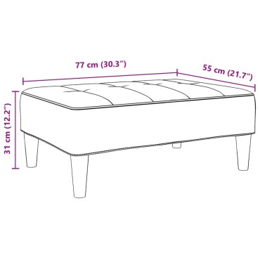 vidaXL Υποπόδιο Ανοιχτό Γκρι 77x55x31cm Υφασμάτινο 1 τεμ.