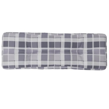 vidaXL Μαξιλάρι Παλέτας Γκρι Καρό 120x40x12cm Υφασμάτινο