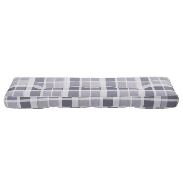 vidaXL Μαξιλάρι Παλέτας Γκρι Καρό 120x40x12cm Υφασμάτινο
