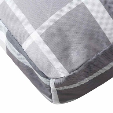 vidaXL Μαξιλάρι Παλέτας Γκρι Καρό 120x40x12cm Υφασμάτινο