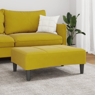 vidaXL Σκαμπό/Υποπόδιο Κίτρινο 77x55x31cm Βελούδινο 1 τεμ.