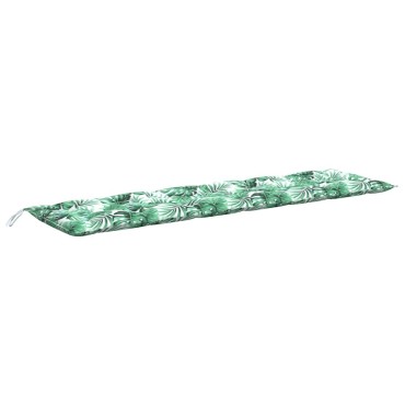 vidaXL Μαξιλάρι Πάγκου Κήπου Σχέδιο Φύλλων 180x50x7cm Ύφασμα Oxford