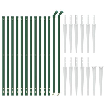 vidaXL Συρματόπλεγμα Περίφραξης Πράσινο 1,1x25 μ. με Καρφωτές Βάσεις