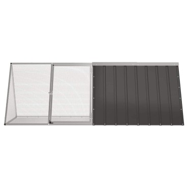vidaXL Κλουβί Κουνελιών Ανθρακί 201,5x80,5x71 εκ Γαλβανισμένος Χάλυβας