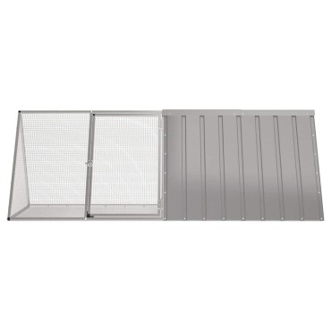 vidaXL Κλουβί Κουνελιών Γκρι 201,5x80,5x71 εκ. Γαλβανισμένος Χάλυβας