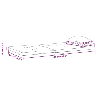 vidaXL Μαξιλάρια Καρέκλας Adirondack 2 τεμ. Γκρι από Ύφασμα Oxford 126x58x4,5cm