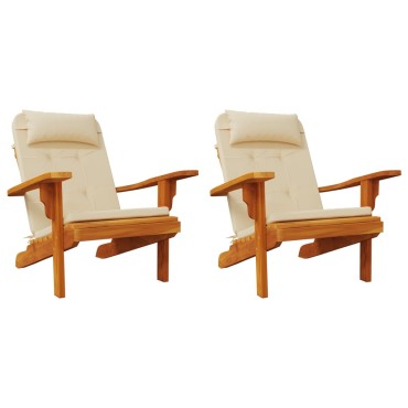 vidaXL Μαξιλάρια Καρέκλας Adirondack 2 τεμ. Μπεζ από Ύφασμα Oxford 126x58x4,5cm