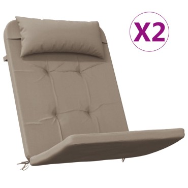 vidaXL Μαξιλάρια Καρέκλας Adirondack 2 τεμ. Taupe από Ύφασμα Oxford 126x58x4,5cm