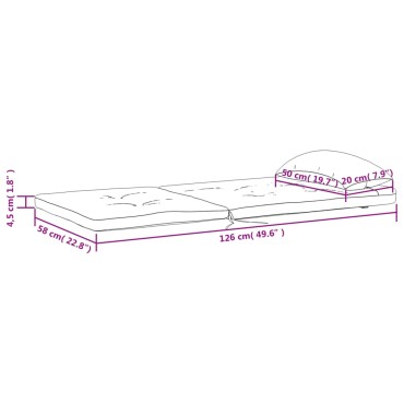 vidaXL Μαξιλάρια Καρέκλας Adirondack 2 τεμ. Taupe από Ύφασμα Oxford 126x58x4,5cm
