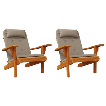 vidaXL Μαξιλάρια Καρέκλας Adirondack 2 τεμ. Taupe από Ύφασμα Oxford 126x58x4,5cm
