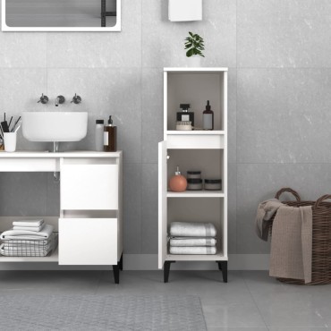vidaXL Ντουλάπι Μπάνιου Λευκό 30x30x100cm από Επεξεργασμένο Ξύλο 1 τεμ.