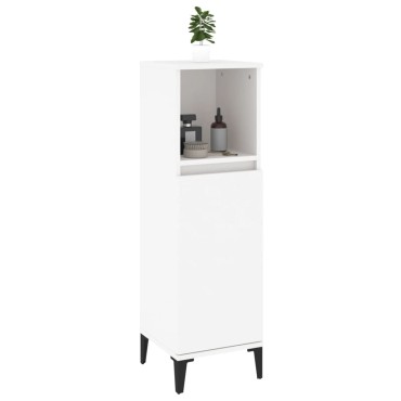vidaXL Ντουλάπι Μπάνιου Λευκό 30x30x100cm από Επεξεργασμένο Ξύλο 1 τεμ.