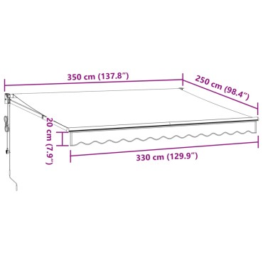 vidaXL Τέντα Πτυσσόμενη Αυτόματη Καφέ 350x250 εκ.