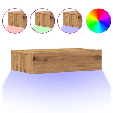 ντουλάπι τηλεόρασης vidaXL με φώτα LED Artisan Oak 60x35x15,5cm