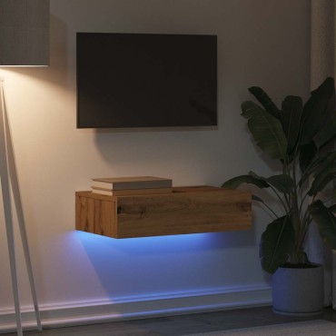 ντουλάπι τηλεόρασης vidaXL με φώτα LED Artisan Oak 60x35x15,5cm