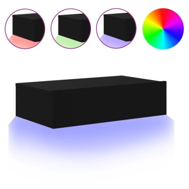 vidaXL Έπιπλο Τηλεόρασης με LED Μαύρο 60x35x15,5cm