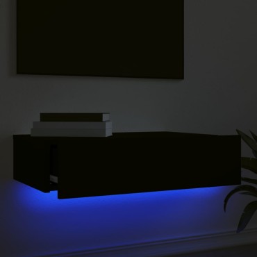 vidaXL Έπιπλο Τηλεόρασης με LED Μαύρο 60x35x15,5cm