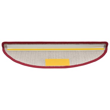 vidaXL Πατάκια Σκάλας 15 τεμ. Μπορντό 56 x 17 x 3 εκ.