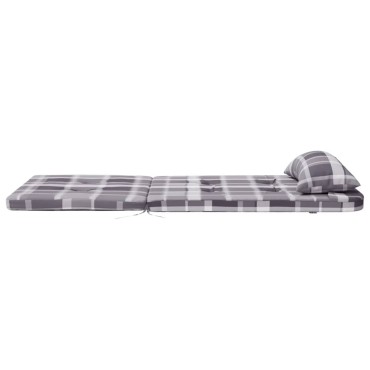 vidaXL Μαξιλάρια Καρέκλας Adirondack 2 τεμ. Γκρι Καρό Ύφασμα Oxford 126x58x4,5cm