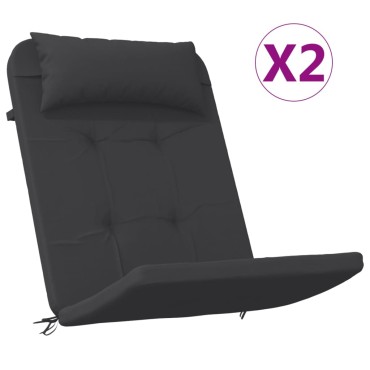 vidaXL Μαξιλάρια Καρέκλας Adirondack 2 τεμ. Μαύρα από Ύφασμα Oxford 126x58x4,5cm
