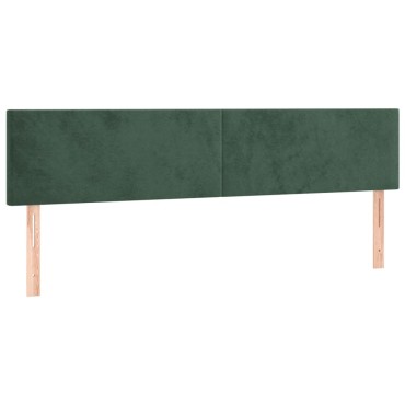 vidaXL Κρεβάτι Boxspring με Στρώμα Σκούρο Πράσινο 200x200εκ. Βελούδινο