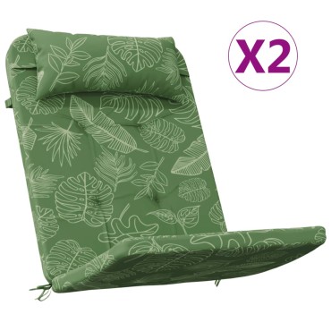 vidaXL Μαξιλάρια Καρέκλας Adirondack 2 τεμ. Σχ. Φύλλα Ύφασμα Oxford 126x58x4,5cm